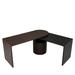 Latitude Run® Modern Walnut L-shaped 360° Rotating Desk w/ Cabinet & Open Storage For Office Wood in Brown | 29.25 H x 88.89 W x 23.46 D in | Wayfair