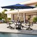 Arlmont & Co. Selorm Outdoor 10FT Market Patio Umbrella, Polyester in Blue/Navy | 98.4 H x 116 W x 116 D in | Wayfair