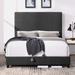 Latitude Run® King Size Charcoal Grey Upholstered Platform Bed Upholstered in Gray | 60 H x 83 W x 64 D in | Wayfair