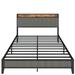 17 Stories Zaydan Metal Platform Storage Bed Upholstered/Metal/Linen in Gray | 40.5 H x 56.1 W x 81.2 D in | Wayfair