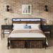 Wrought Studio™ Metal Bed Frame w/ Headboard & Footboard Wood/Metal in Brown/Gray | 38.95 H x 60.44 W x 86.46 D in | Wayfair