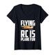 Damen RC Flugzeug Pilot RC Modellflugzeug RC Flugzeug Flyer RC Fliegen T-Shirt mit V-Ausschnitt