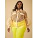 Plus Size Polka Dot Organza Shirt