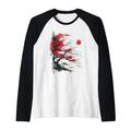 Japanese Tree Aesthetic Buddhism Red Moon Buddhist Raglan