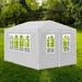 moobody 10 x 13 with 4 Walls White Outdoor Gazebo Canopy Wedding Party Tent Commercial Events Party Heavy Duty Tent