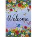 GZHJMY Beautiful Flower Welcome Garden Flag 28 x 40 Inch Vertical Double Sided Welcome Yard Garden Flag Seasonal Holiday Outdoor Decorative Flag for Patio Lawn Home Decor Farmhous Yard Flags