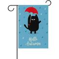 GZHJMY Balck Cat Hello Autumn Garden Flag Yard Banner Polyester for Home Flower Pot Outdoor Decor 12X18 Inch Yard Flags