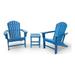 Navy Poly Outdoor Patio Adirondack Chair and Table Set