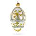 Jeweled Golden Chandelier on EC36 Silver Glass Egg Christmas Ornament 4 Inches