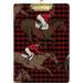 GZHJMY Running Horse Buffalo Plaid Check Clipboards for Kids Student Women Men Letter Size Plastic Low Profile Clip 9 x 12.5 in Golden Clip Whiteboard Clipboards