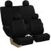 FH Group Light & Breezy Seat Covers for Auto 4 Headrests Full Auto Seat Covers Set Black