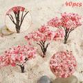 40pcs 65mm Blossom Cherry Model Trees Railroad Layout Scene HO OO Scale