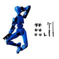 Action Figure Action Figure 3D Printed Multi-Jointed Movable Action Figure Action Figure Dummy Action Figure Hand Painted Figure Desktop Decorations Game Gifts Blue