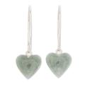 Me and You in Apple Green,'Natural Jade Heart Earrings'