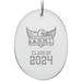 Tennessee Tech Golden Eagles Class of 2024 2.75" x 3.75" Glass Oval Ornament