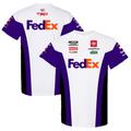 Men's Joe Gibbs Racing Team Collection White/Purple Denny Hamlin FedEx Uniform T-Shirt