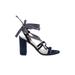 J.Crew Heels: Blue Print Shoes - Women's Size 9 - Open Toe