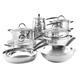ProCook Gourmet Stainless Steel Cookware - Uncoated Cookware Set - 12 Piece