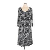 Oscar by Oscar De La Renta Casual Dress - A-Line V-Neck 3/4 sleeves: Black Dresses - Women's Size Large