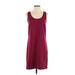 Ann Taylor Factory Casual Dress - Mini Scoop Neck Sleeveless: Burgundy Solid Dresses - Women's Size 4