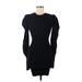 Fashion Nova Casual Dress - Bodycon Crew Neck Long sleeves: Black Print Dresses - Women's Size Medium