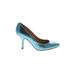 Giuseppe Zanotti Heels: Slip-on Stilleto Cocktail Party Blue Shoes - Women's Size 37 - Pointed Toe