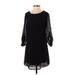 Speechless Casual Dress - Shift: Black Solid Dresses - Women's Size Small