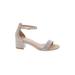 Delicacy Sandals: Strappy Chunky Heel Formal Ivory Shoes - Women's Size 6 - Open Toe
