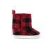 Little Me Booties: Red Checkered/Gingham Shoes - Kids Boy's Size 1