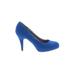 Madden Girl Heels: Slip-on Stilleto Minimalist Blue Solid Shoes - Women's Size 7 - Round Toe