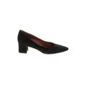 AQUATALIA Flats: Pumps Chunky Heel Work Black Solid Shoes - Women's Size 9 1/2 - Pointed Toe