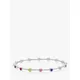 Dower & Hall Hammered Multi Gem Bangle, Silver