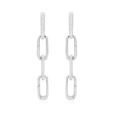 Sterling Silver Alta Capture Cocktail Diamond Earrings Diamond