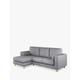 John Lewis Milton LHF Chaise End Sofa, Light Leg, Fine Chenille Grey