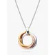 Kit Heath Bevel Trilogy Pendant Necklace, Yellow & Rose Gold/Silver