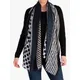 chesca Stripe And Spot Print Scarf, Black