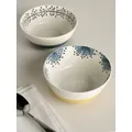 MissPrint Dandelion Fine China Cereal Bowl, Set of 2, 15cm, Blue/Multi