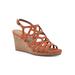 Women's Flaming Sandal by White Mountain in Orange Fabric (Size 9 M)