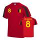 UKSoccerShop Belgium Sports Training Jersey (Tielemans 8) Red/Black MB (7-8 Years)