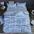 Slowmoose Classic Soft Cotton Duvet Cover, Flat Sheet And Pillowcase Bedding Set love blue Twin