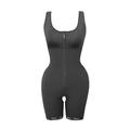 GreenZech Front zipper control tummy shaping hips bodysuit Black 12