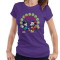 Disney Christmas Mickey And Minnie Mouse Ice Skating Women's T-Shirt Purple Small