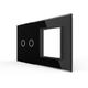 Slowmoose Eu Standard 2gang & 1 Frame Glass Panel For Switch And Socket Black-No logo