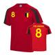 UKSoccerShop Belgium Sports Training Jersey (Tielemans 8) Red/Black LB (9-11 Years)