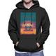 Back to the Future Delorean 35 Electric Flames Men's Hooded Sweatshirt Black X-Large