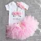 Slowmoose 1 Year Baby Birthday Romper+tutu Dress+headband Unicorn Dress 12M