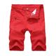 Allthemen Mens Summer Leisure Solid Color Denim Shorts Red/Black 38