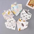 Slowmoose Baby Triangle Double Cotton Bibs Heart lion