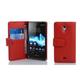 Cadorabo Case for Sony Xperia T Foldable phone case - Cover - with stand function and card compartment INFERNO RED