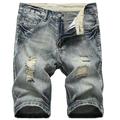 Allthemen Mens Summer Cotton Ripped Denim Shorts Copper gray 34